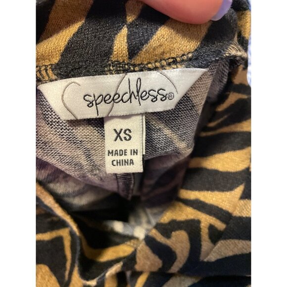 Speechless Animal Print Brown Black Long Sleeved Mock Neck Short Dress Sz XS - Picture 5 of 10